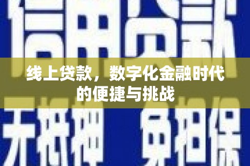全南线上贷款，数字化金融时代的便捷与挑战