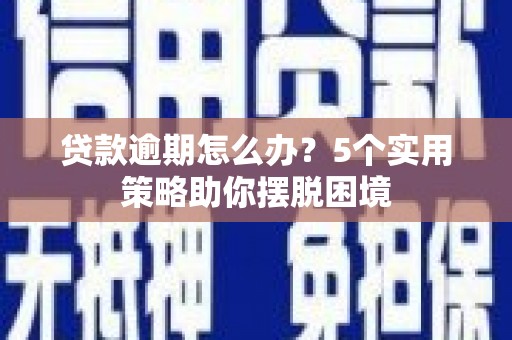 埌东贷款逾期怎么办？5个实用策略助你摆脱困境