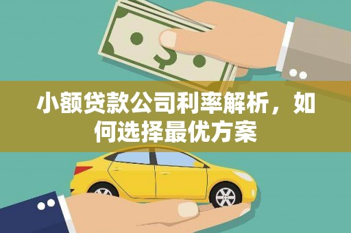 户县小额贷款公司利率解析，如何选择最优方案