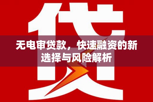 三穗无电审贷款，快速融资的新选择与风险解析