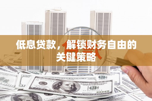 漯河低息贷款，解锁财务自由的关键策略