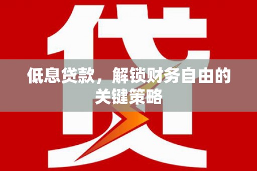 巧家低息贷款，解锁财务自由的关键策略