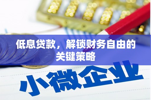 大武低息贷款，解锁财务自由的关键策略