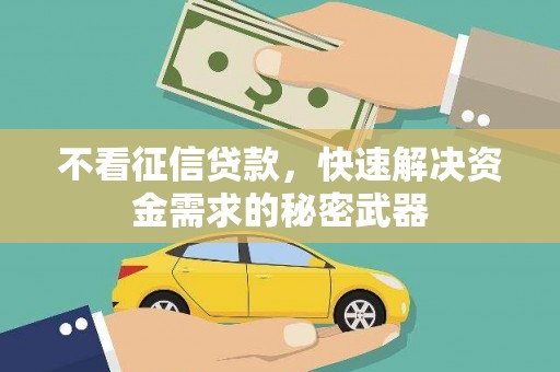 马山不看征信贷款，快速解决资金需求的秘密武器