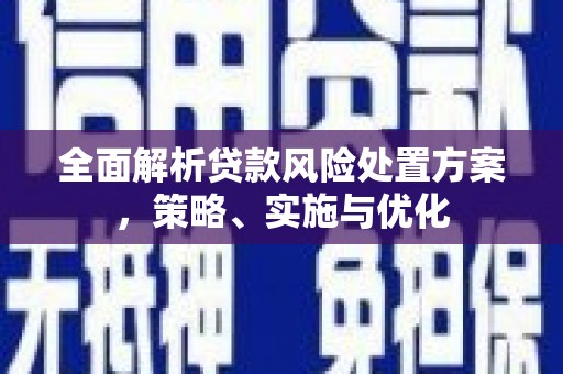 台北全面解析贷款风险处置方案，策略、实施与优化